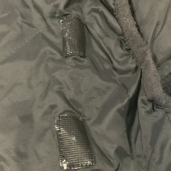 Adidas hooded jacket w/ 3 different materials zipper pockets hook and loop neck - Picture 9 of 11